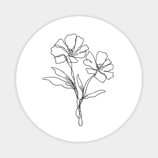 Wildflower Line Art | Floral Botanical Minimalist Lineart Magnet